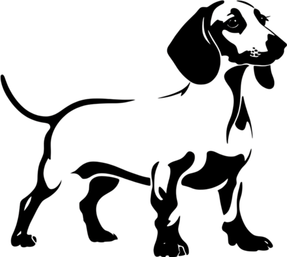 A stencil clipart featuring the silhouette of a cute dog. Dog clipart in minimalist style. AI-Generated. png