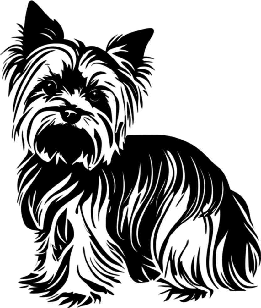 A stencil clipart featuring the silhouette of a cute dog. Dog clipart in minimalist style. AI-Generated. png