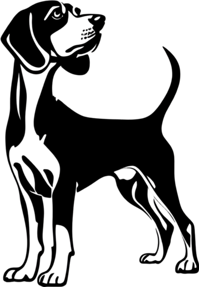 A stencil clipart featuring the silhouette of a cute dog. Dog clipart in minimalist style. AI-Generated. png