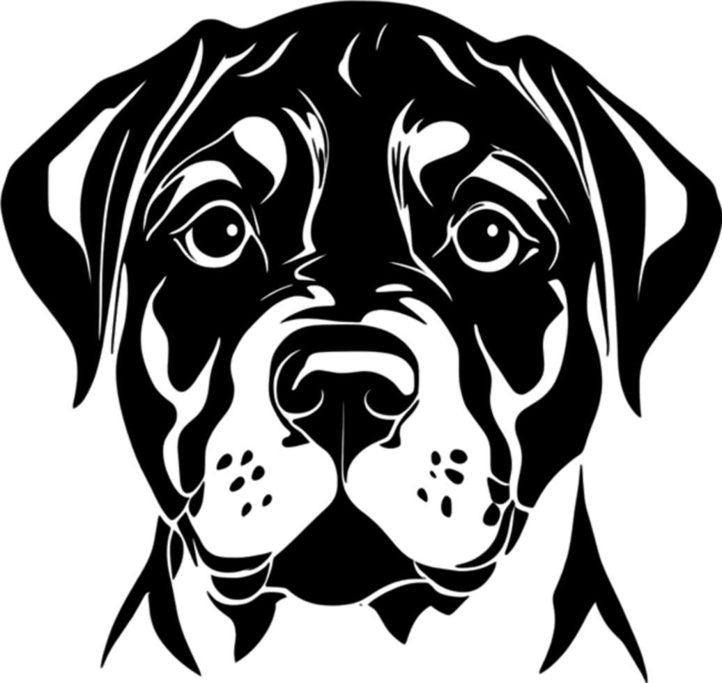 A stencil clipart featuring the silhouette of a cute dog. Dog clipart in minimalist style. AI-Generated. png