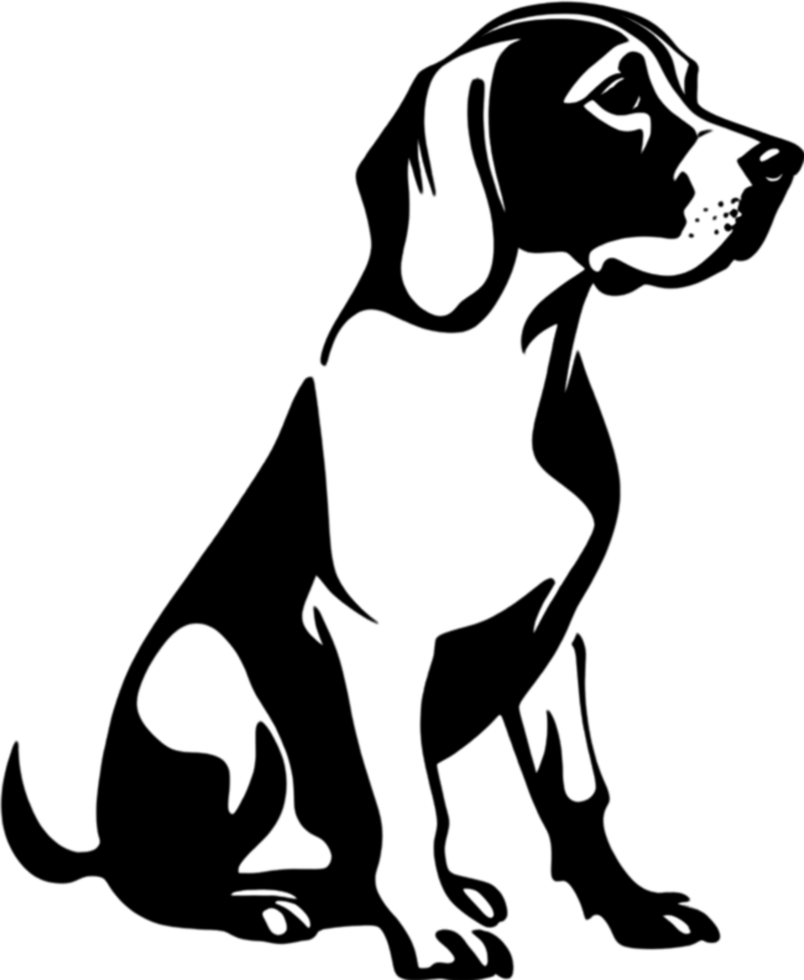 A stencil clipart featuring the silhouette of a cute dog. Dog clipart in minimalist style. AI-Generated. png
