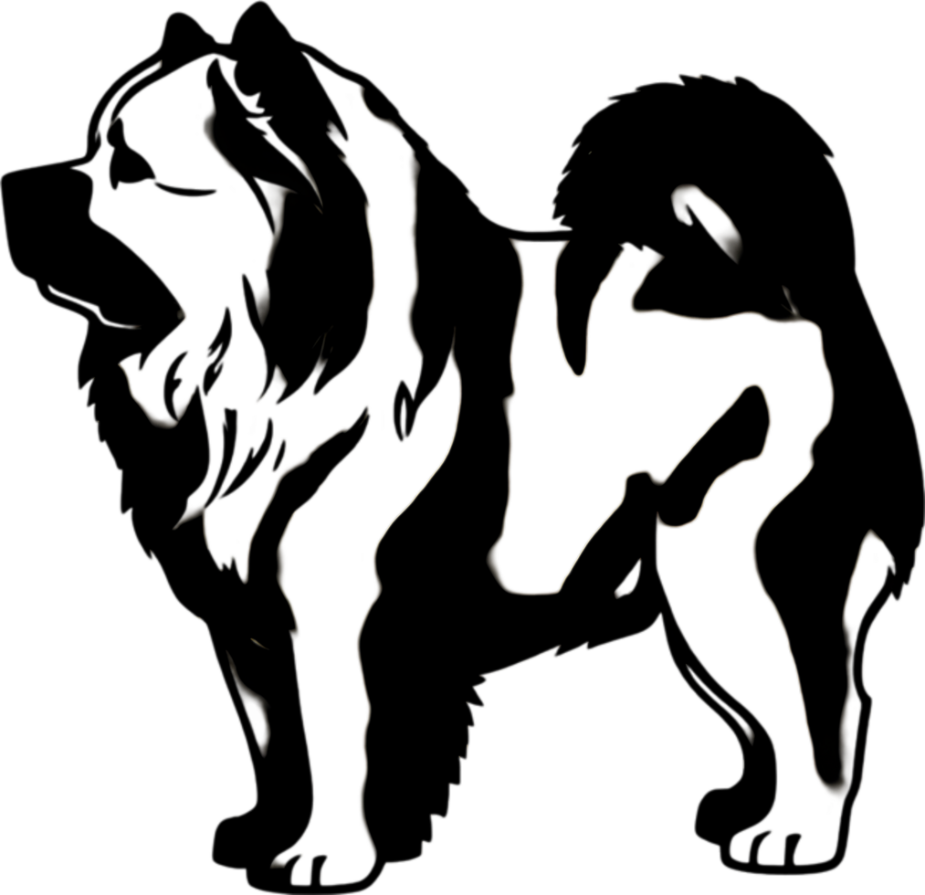 A stencil clipart featuring the silhouette of a cute dog. Dog clipart in minimalist style. AI-Generated. png
