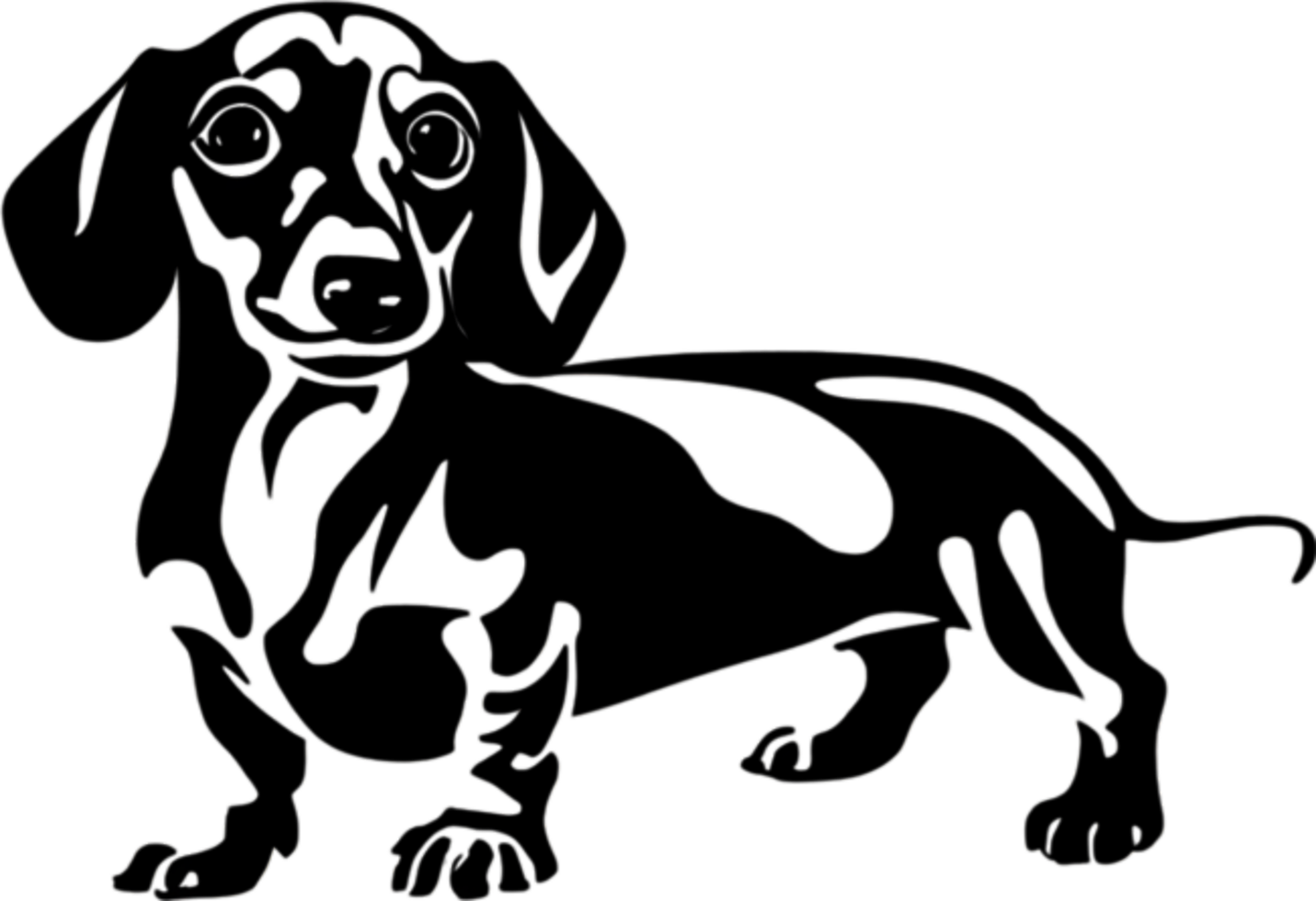 A stencil clipart featuring the silhouette of a cute dog. Dog clipart in minimalist style. AI-Generated. png