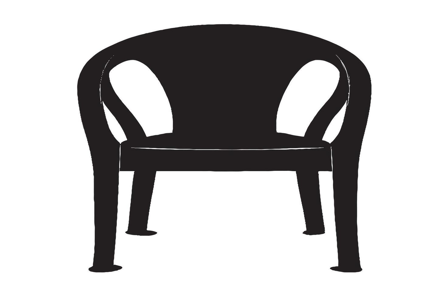 black silhouette texture of a chair on white background vector