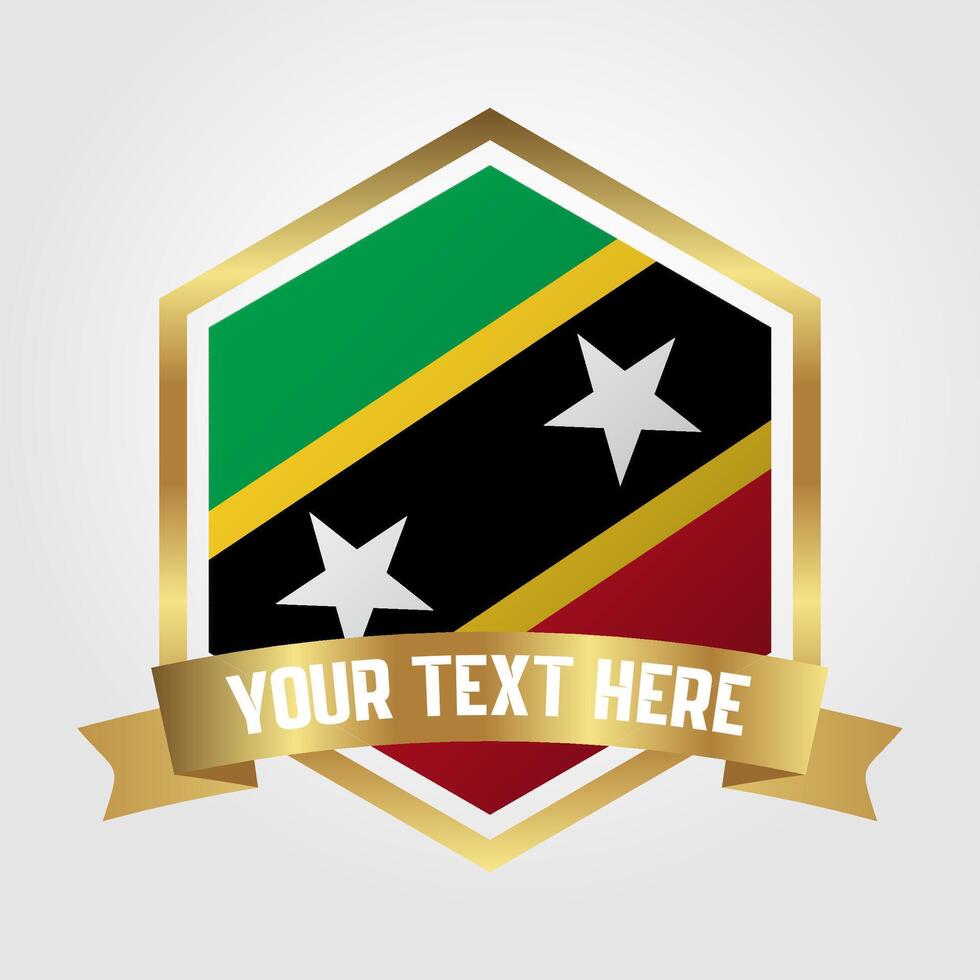 Golden Luxury Saint kitts and Nevis Label Illustration vector