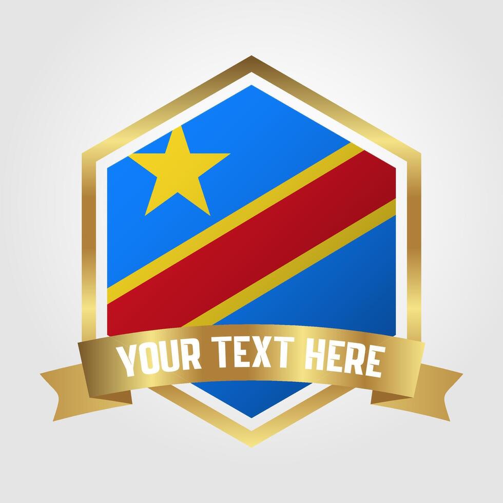 Golden Luxury Democratic Republic of the Congo Label Illustration vector