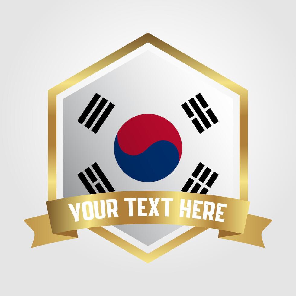 Golden Luxury South Korea Label Illustration vector