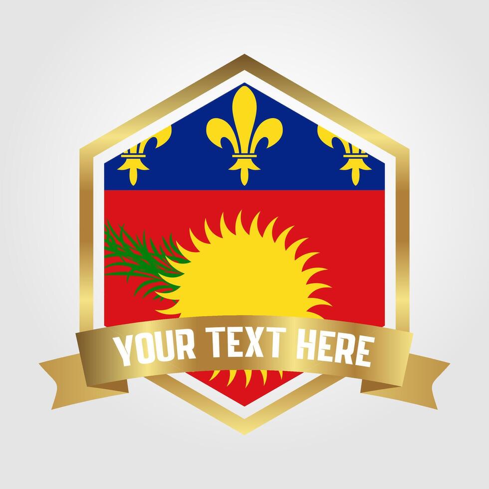 Golden Luxury Guadeloupe Label Illustration vector