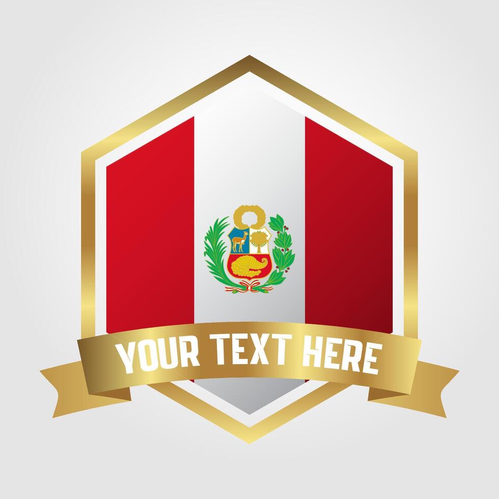 Golden Luxury Peru Label Illustration vector