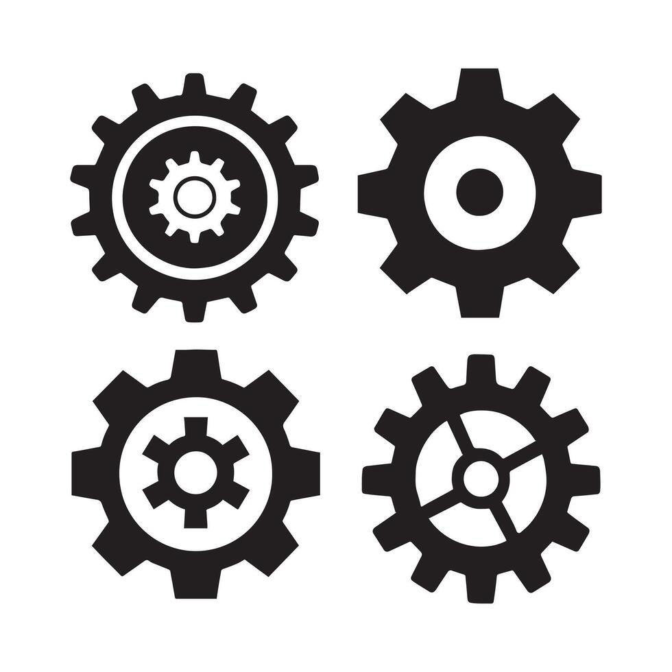 Abstract Gear Icons Pack Design Template vector