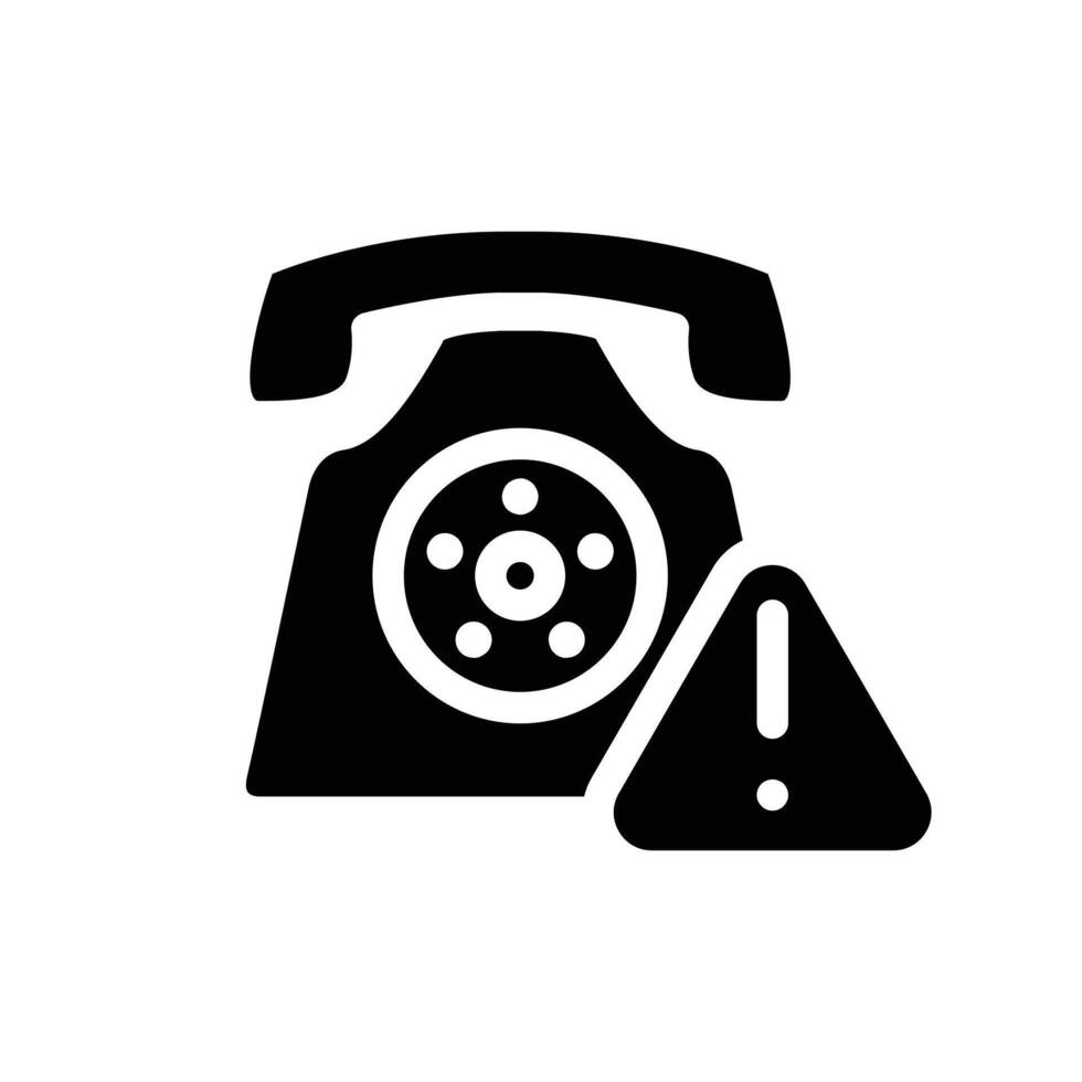 emergency call solid black icon design good for website and mobile app vector