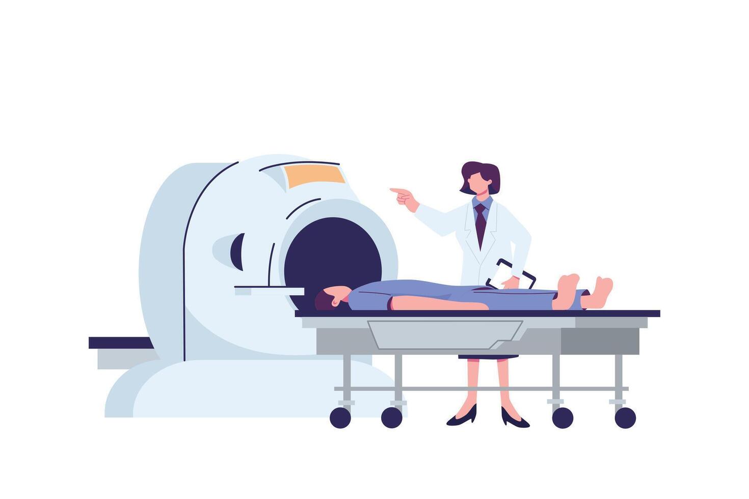 MRI checkup flat style illustration design vector
