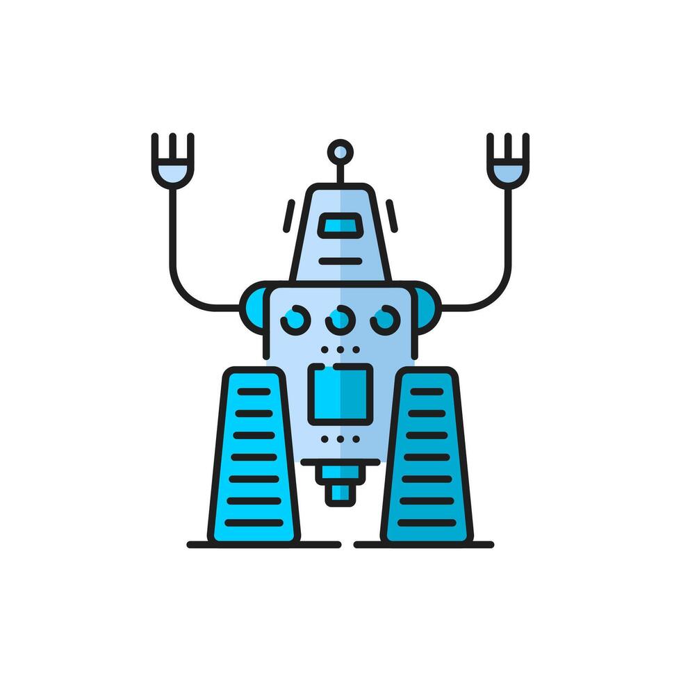 dibujos animados robot color línea icono, robótico androide vector