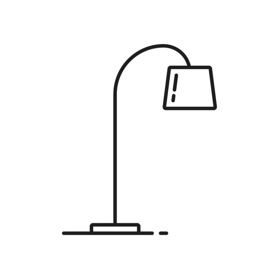 Floor lamp or reading light line icon, lighting vector