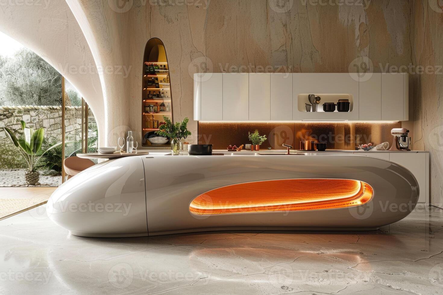 Art modern nouveau Kitchen design, merging timeless elegance contemporary flair, creating stunning culinary spaces that blend sleek lines, vibrant colors, innovative functionality for culinary photo