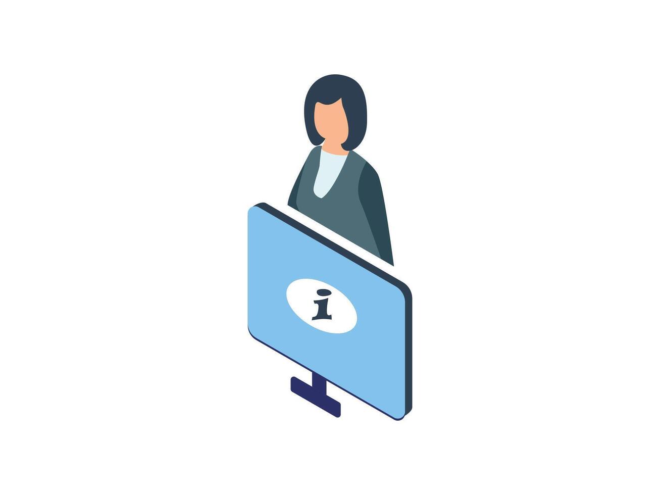 Information desk isometric icon illustration isolated on a white background. vector