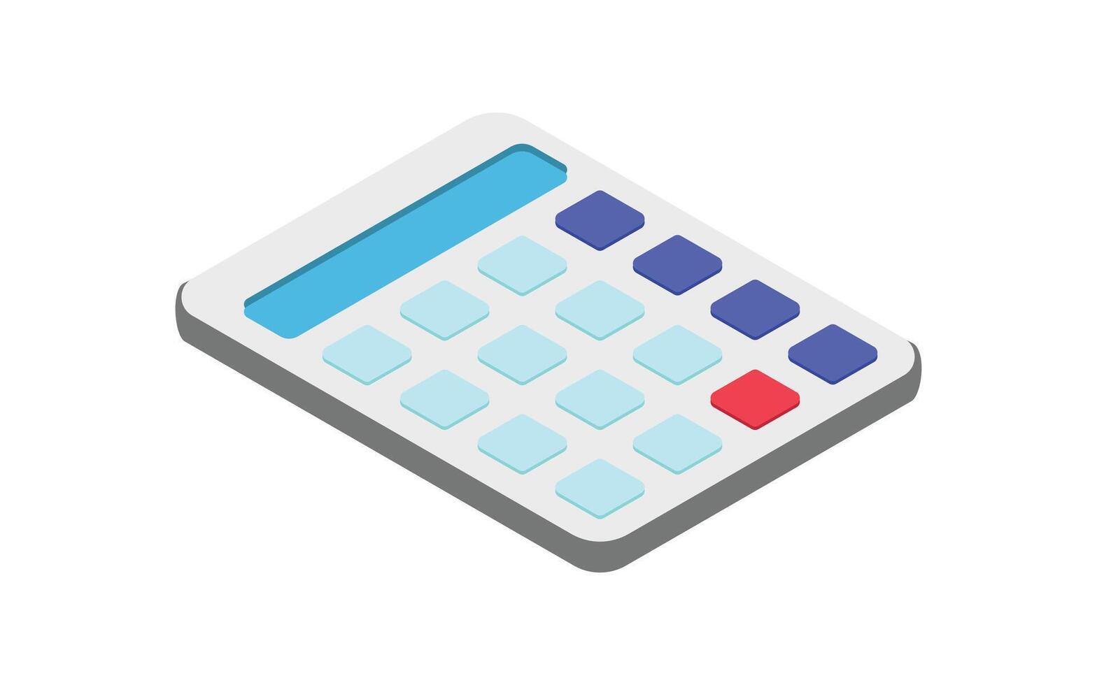 Isometric Calculator icon illustration. vector