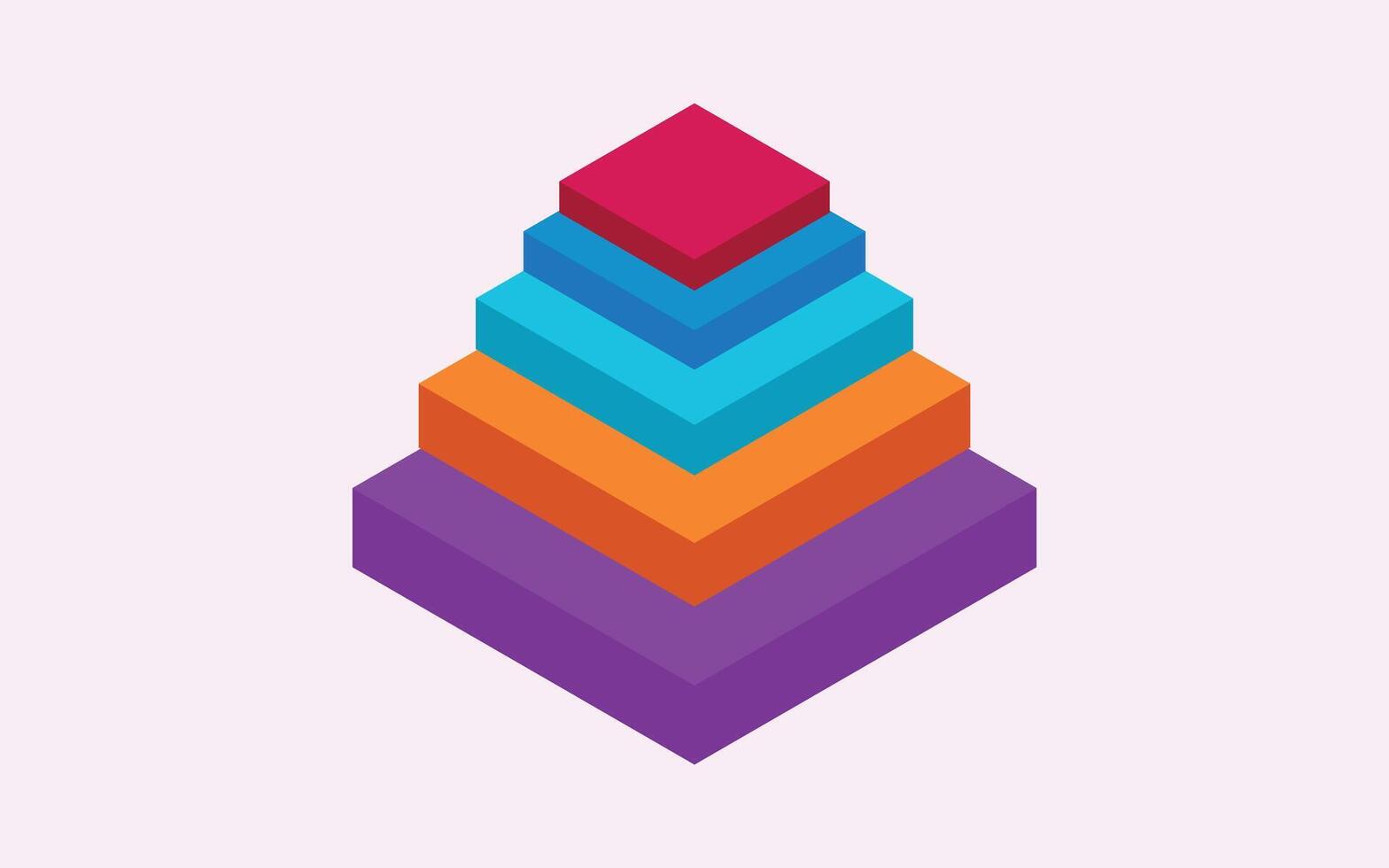 Isometric Pyramid chart illustration. Isometric colorful graph icon with business analysis theme for your website or business vector
