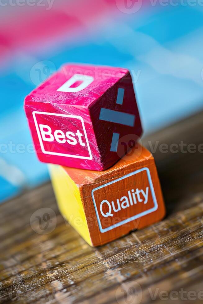 Text best quality banner, copy space, superior standards and excellence, ideal for advertising products or services that prioritise top quality and reliability. photo