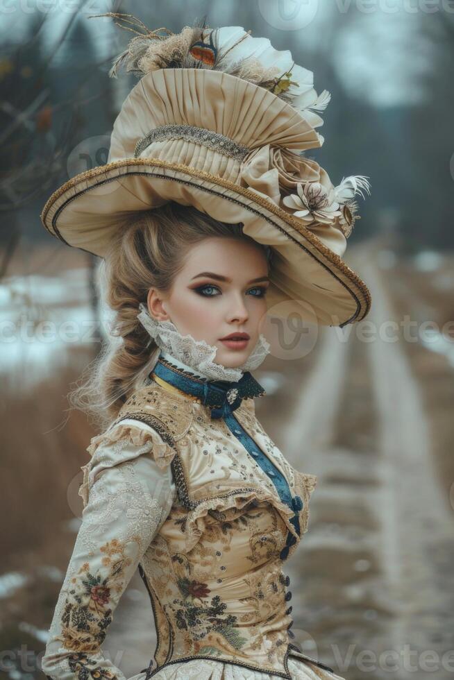 1800s fashion lifestyle, authentic setting and atmosphere, a glimpse into the elegance and grandeur of the past, timeless beauty and sophistication reimagined photo