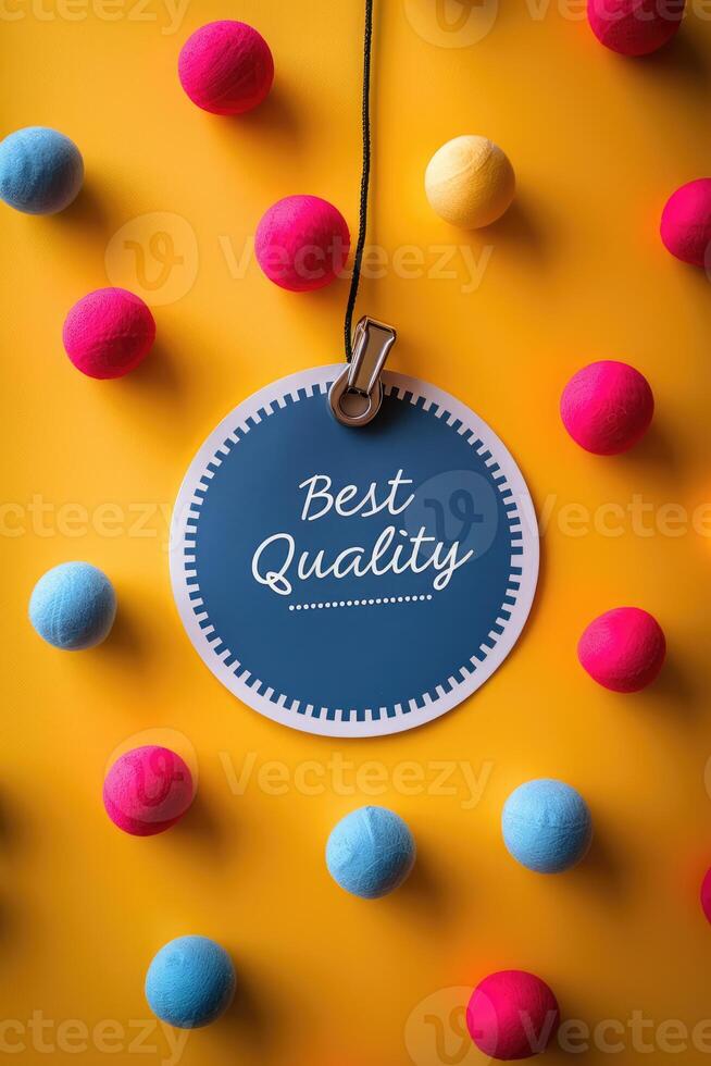 Text best quality banner, copy space, superior standards and excellence, ideal for advertising products or services that prioritise top quality and reliability. photo