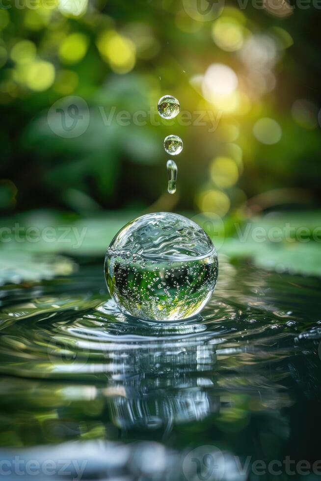 Celebrating world water day, raising awareness and promoting sustainable water management, advocating for access to clean water for all, collective action for a healthier planet and brighter future. photo