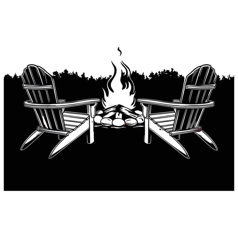 simple adventure campfire logo vector