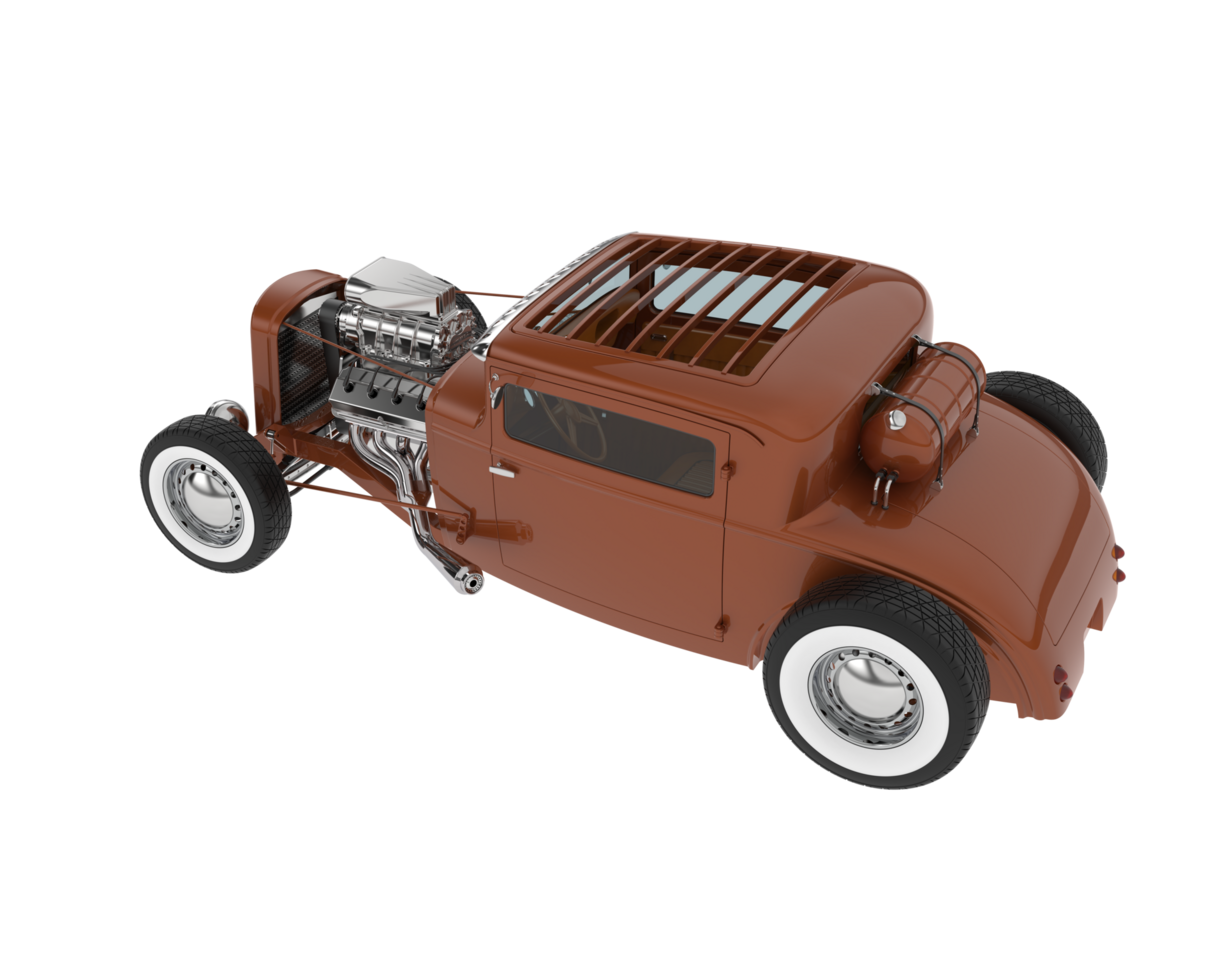 Hot rod isolated on background. 3d rendering - illustration png