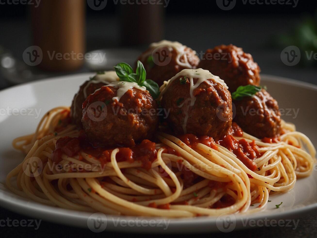 spaghetti and meatballs photo