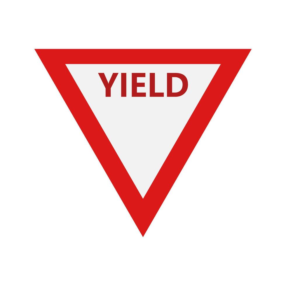 Yield road sign on white background vector