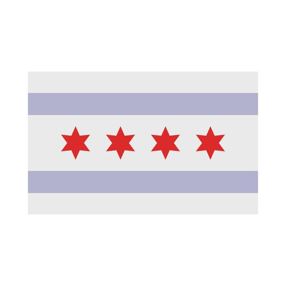 Chicago Illinois flag on white background vector