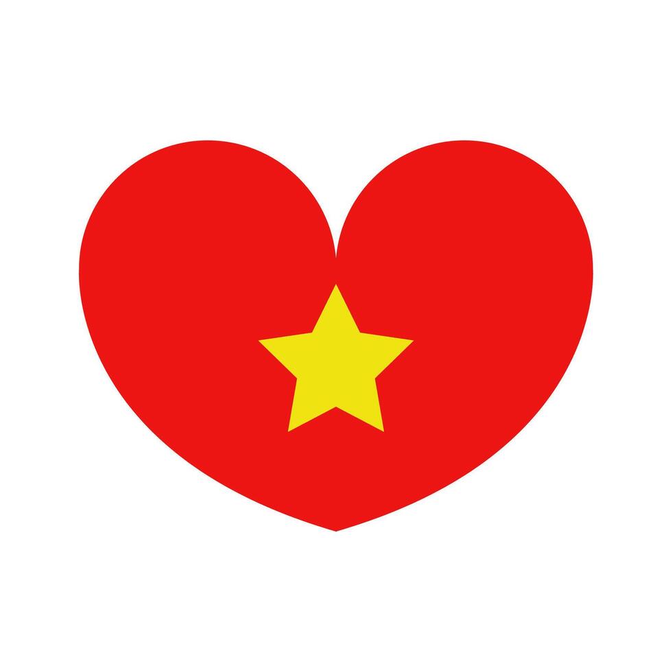Vietnam heart flag on white background vector