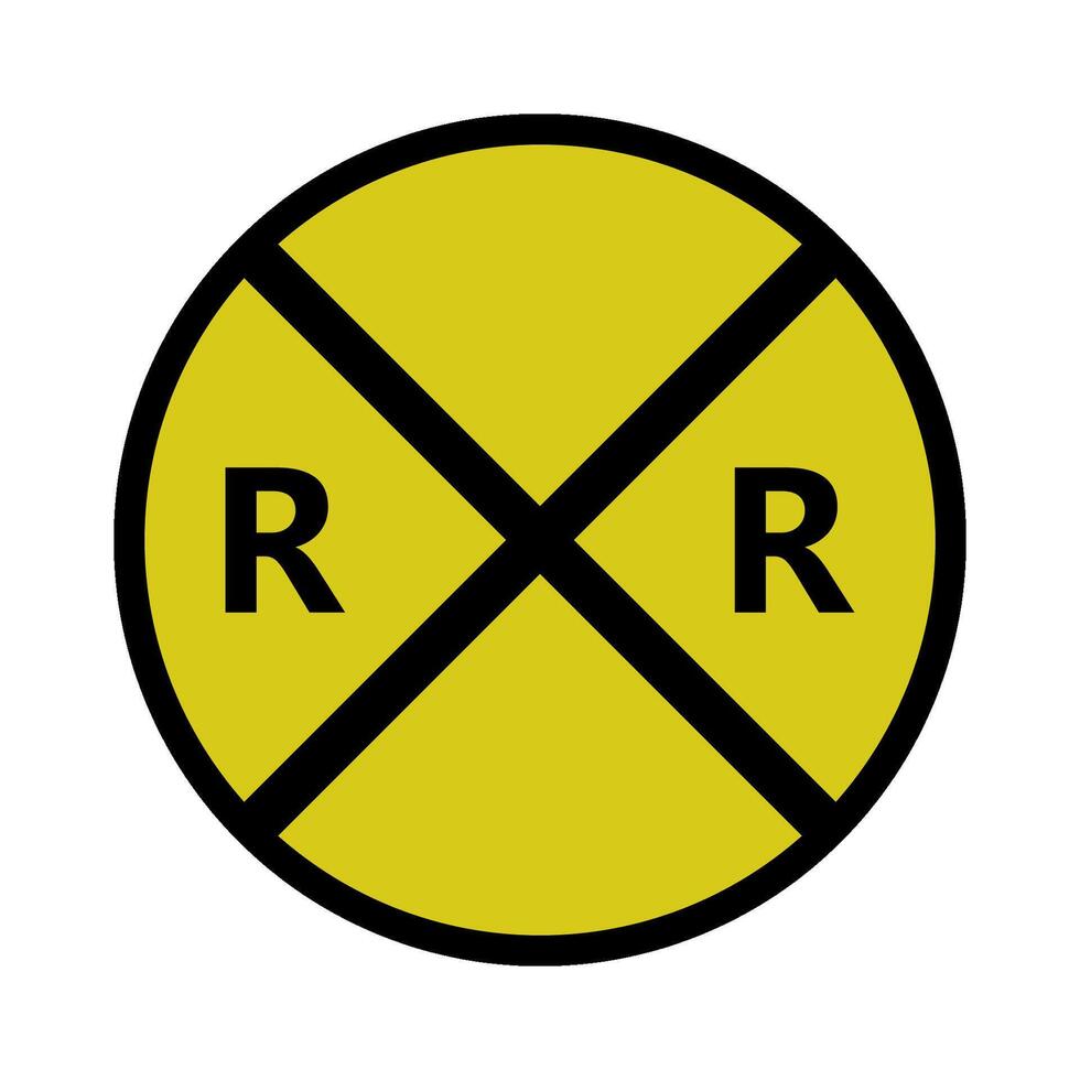 Railroad crossing sign on a white background vector