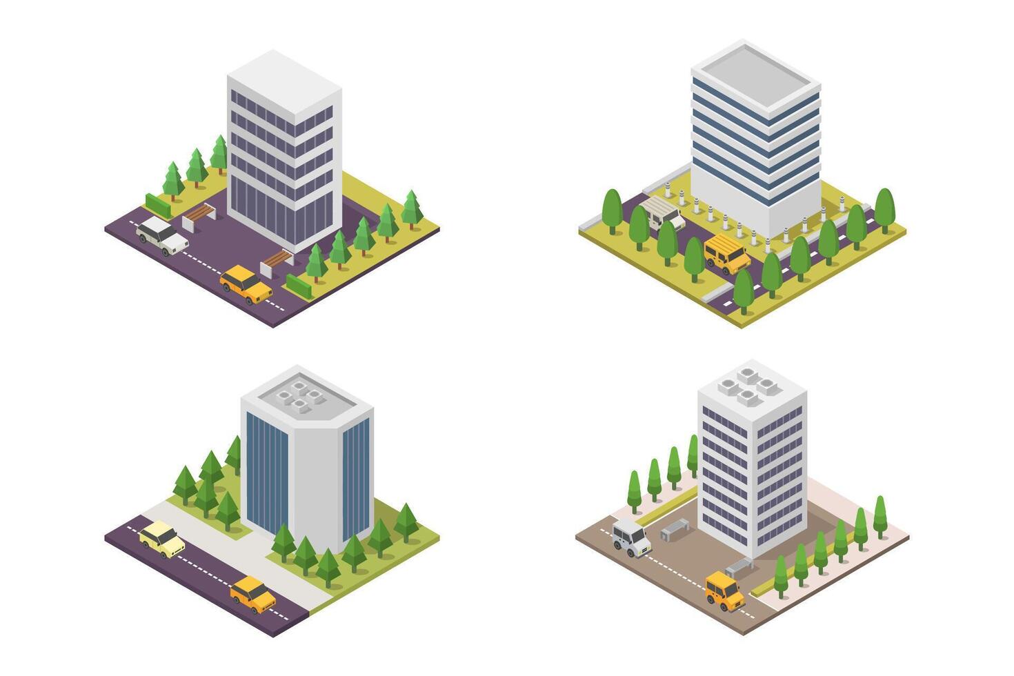 Isometric skyscrapers on white background vector