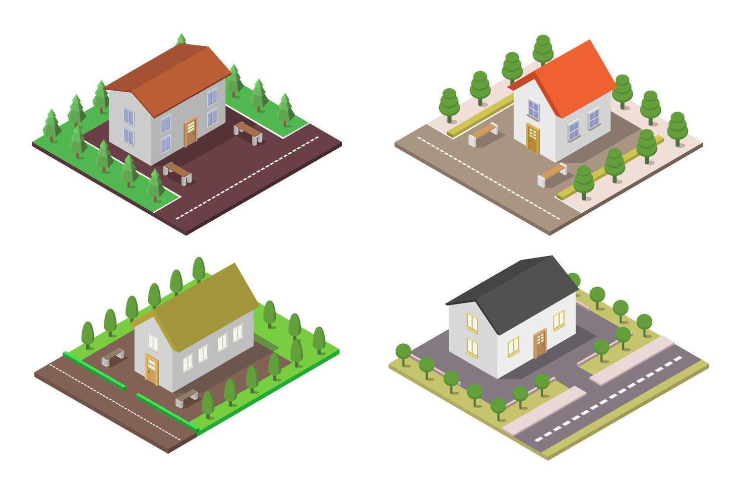 Modern house isometrics vector