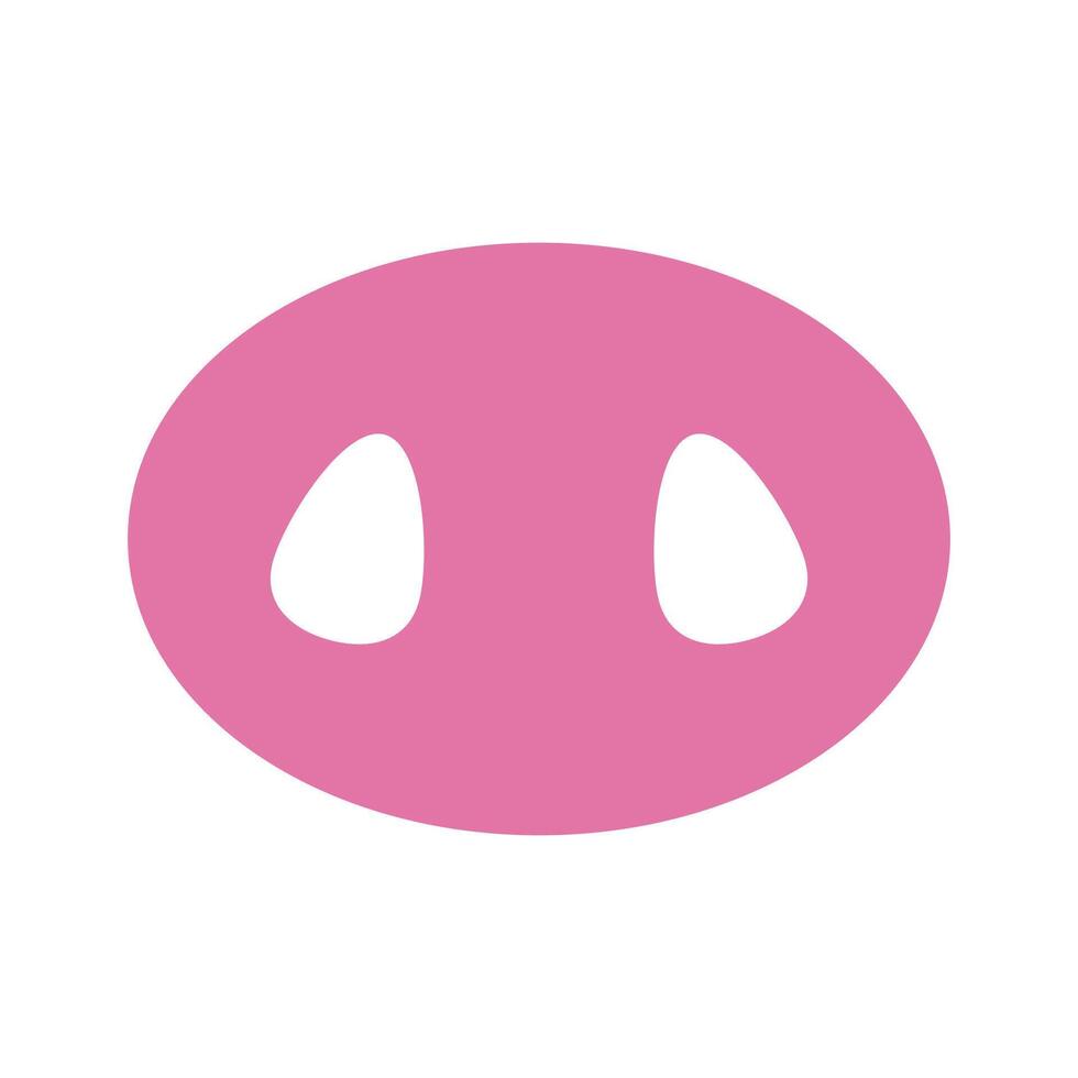 Pig snout on white background vector