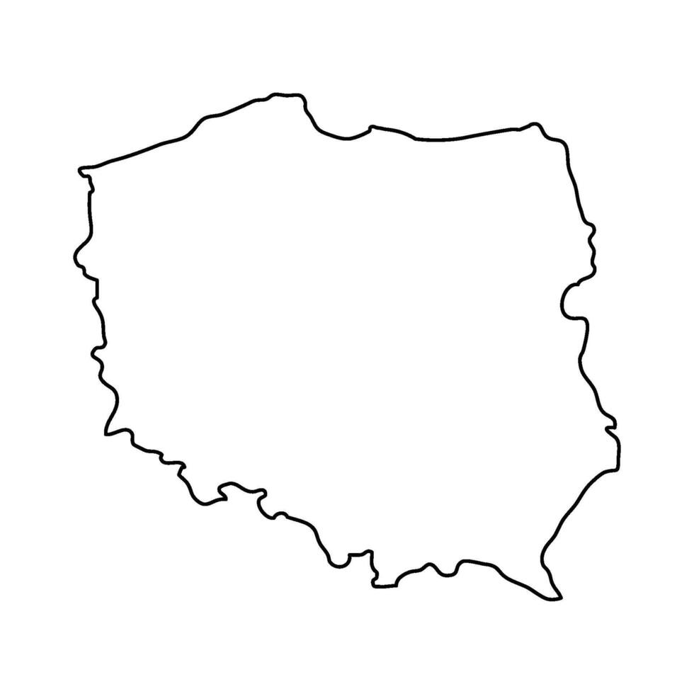 Outline Poland map on white background vector