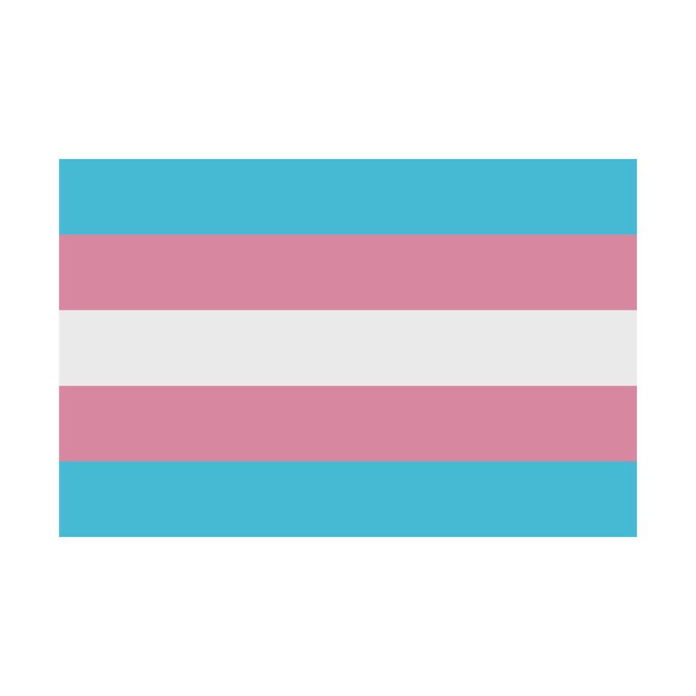 Trans flag on white background vector