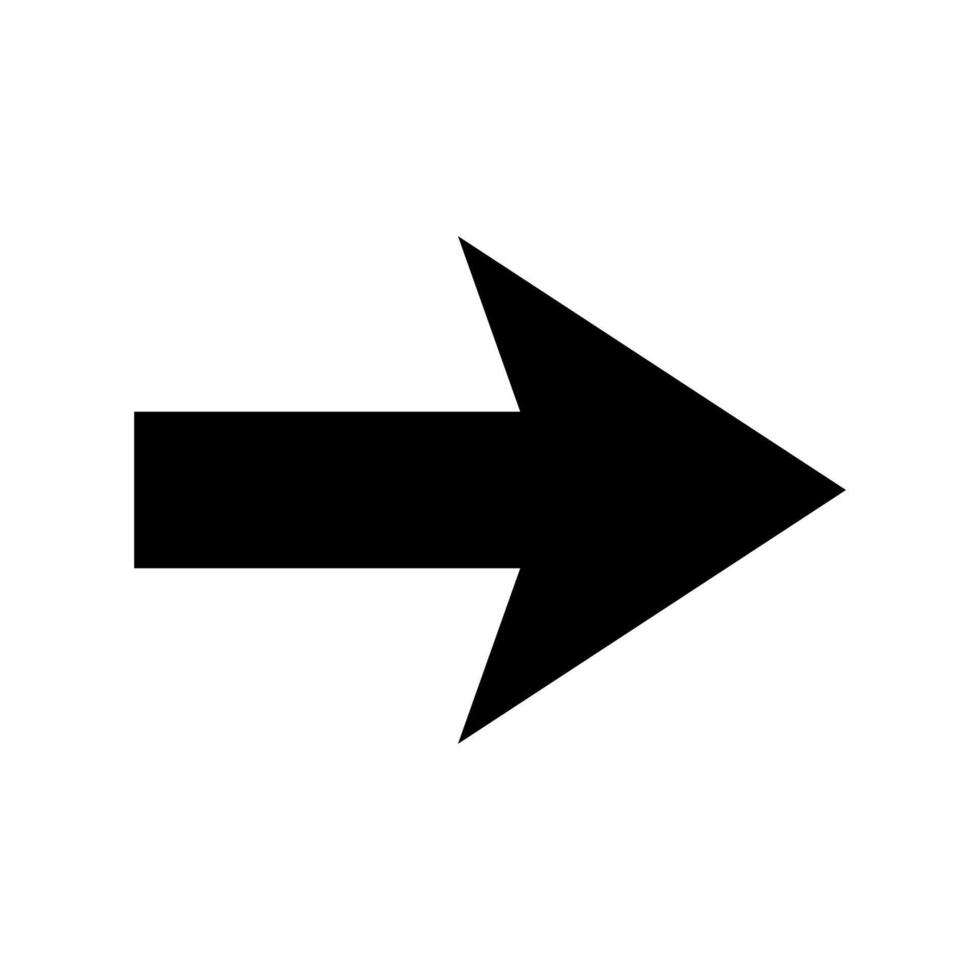 Right arrow on white background vector