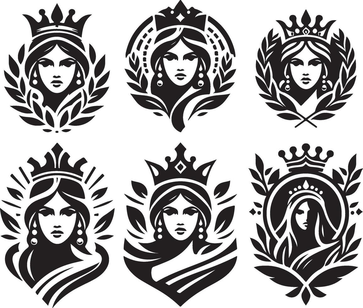 Queen art icon illustration vector