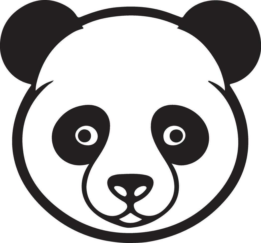 Panda head illustration vector