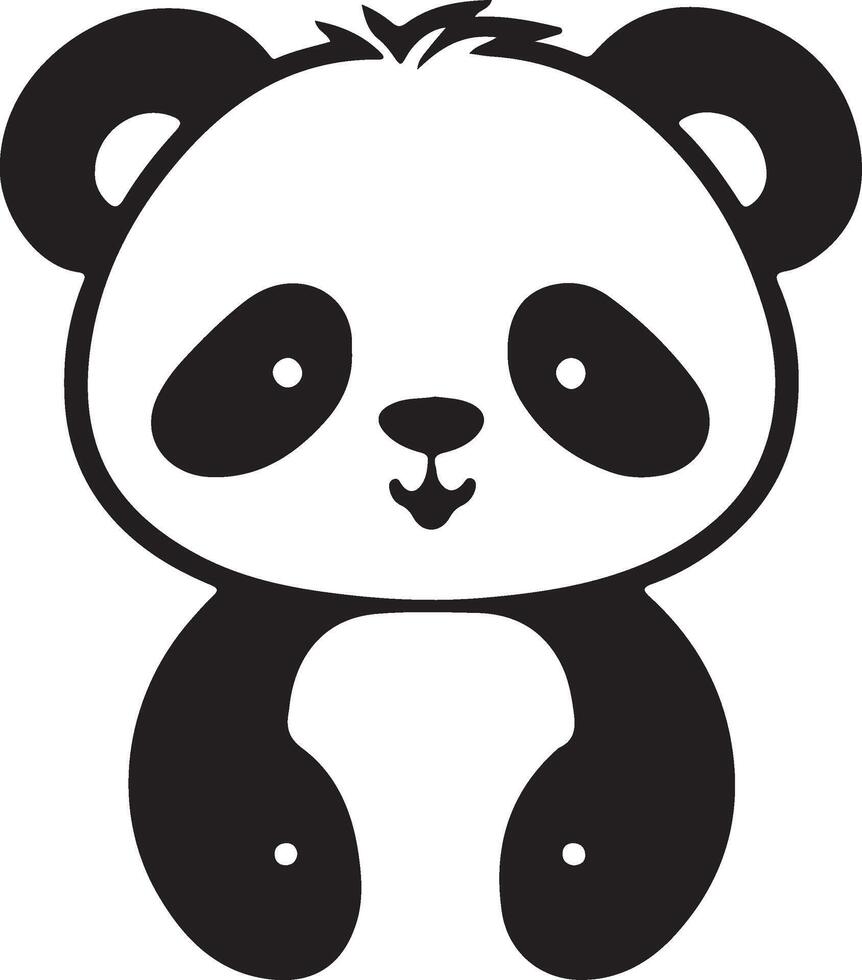 Panda head illustration vector