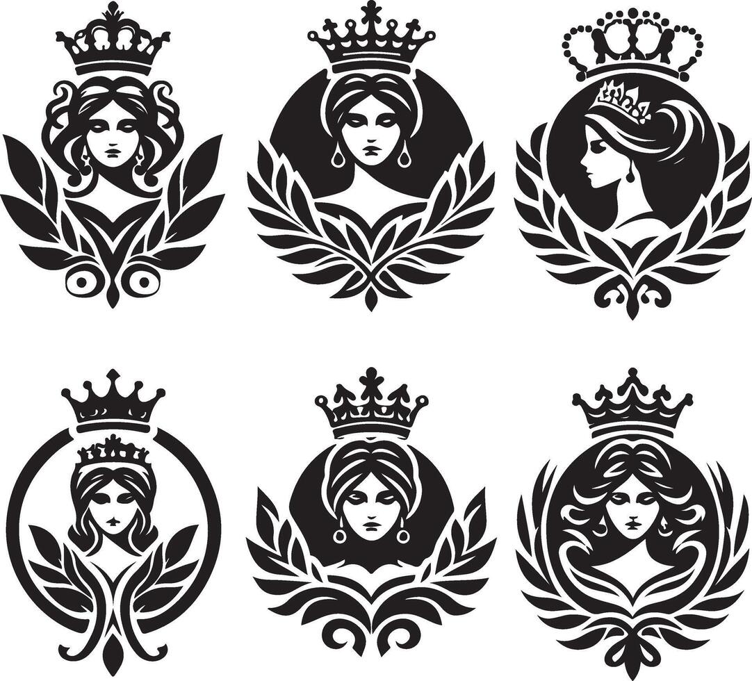 Queen art icon illustration vector