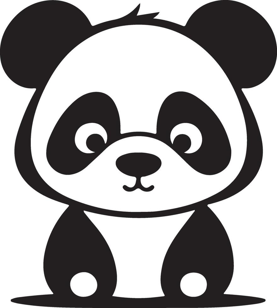 Panda head illustration vector