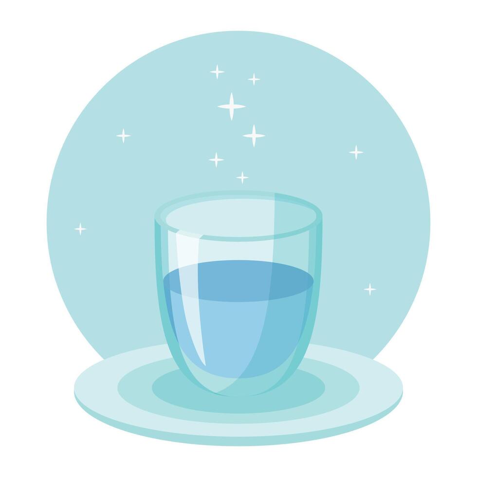 Glass of water on white background vector