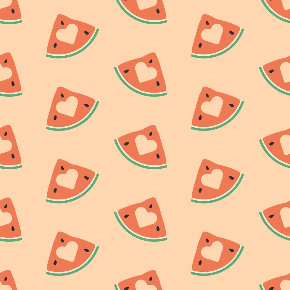 Watermelon Seamless Pattern, watermelon slice vector