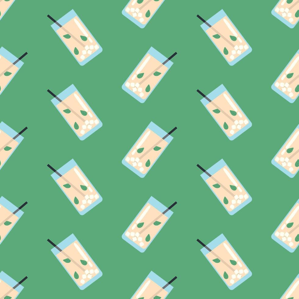 Banana Juice Smoothie Seamless Pattern vector