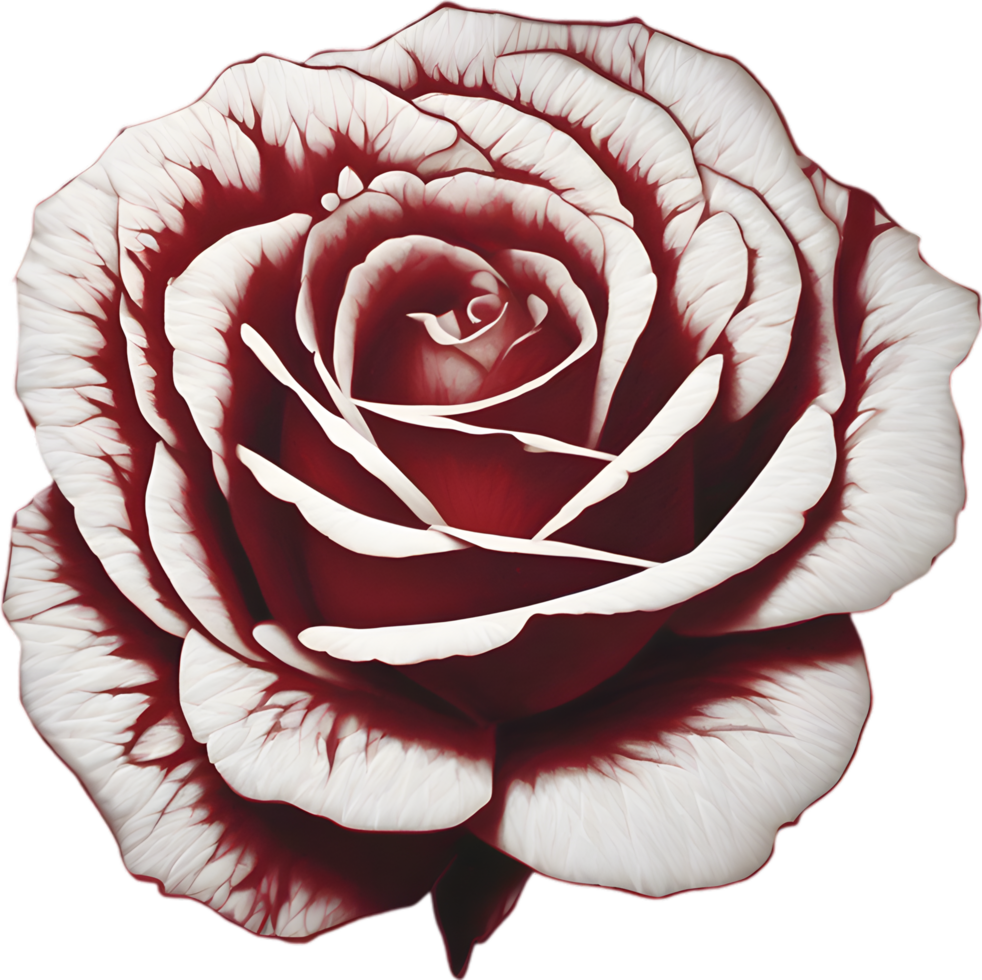 Red rose painting in full bloom, red rose tattoo, Rose illustration for decoration. AI-generated. png