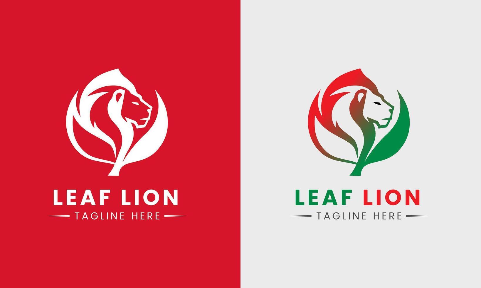 Lion minimalist logo, king lion symbol in red black, yellow color, lion face with fire icon red hart zoo forest vector