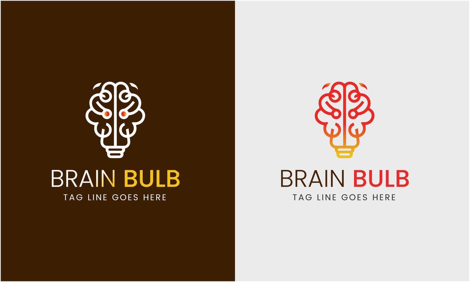 Tree brain logo concept. Human mind, mind growth, human brain with power bulb, brain with leaf, logo concept idea symbol, brain recharge, brain improve vector